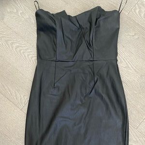 Strapless Faux leather dress